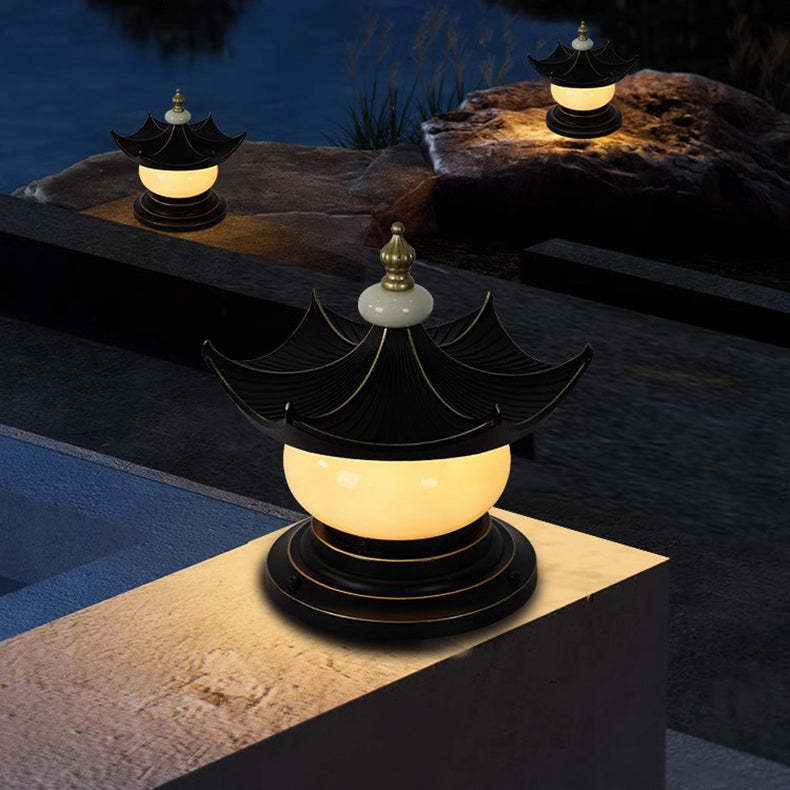 Chinese Aluminum Faux Marble Pointed Lantern Landscape Light