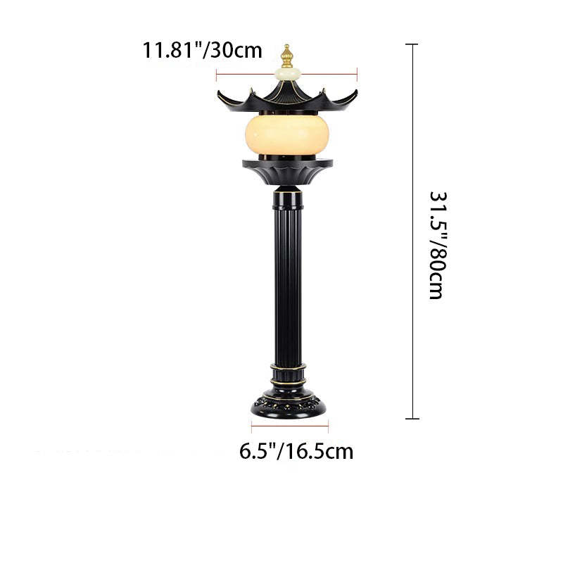Chinese Aluminum Faux Marble Pointed Lantern Landscape Light