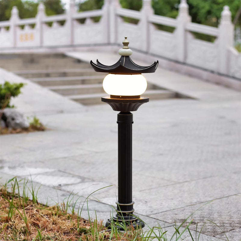 Chinese Aluminum Faux Marble Pointed Lantern Landscape Light