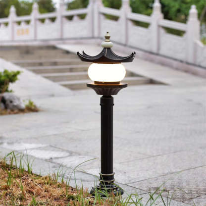 Chinese Aluminum Faux Marble Pointed Lantern Landscape Light