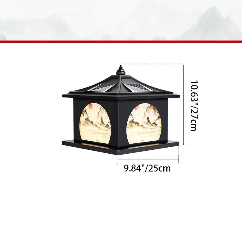 Chinese Solar Iron Pointed Square LED Landscape Light