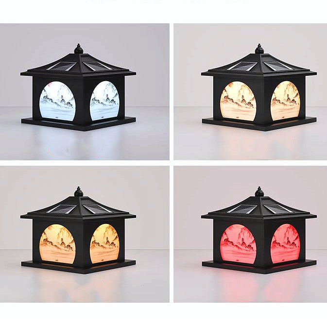 Chinese Solar Iron Pointed Square LED Landscape Light