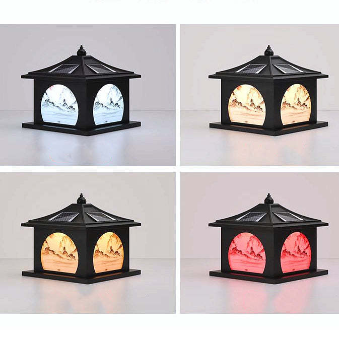 Chinese Solar Iron Pointed Square LED Landscape Light