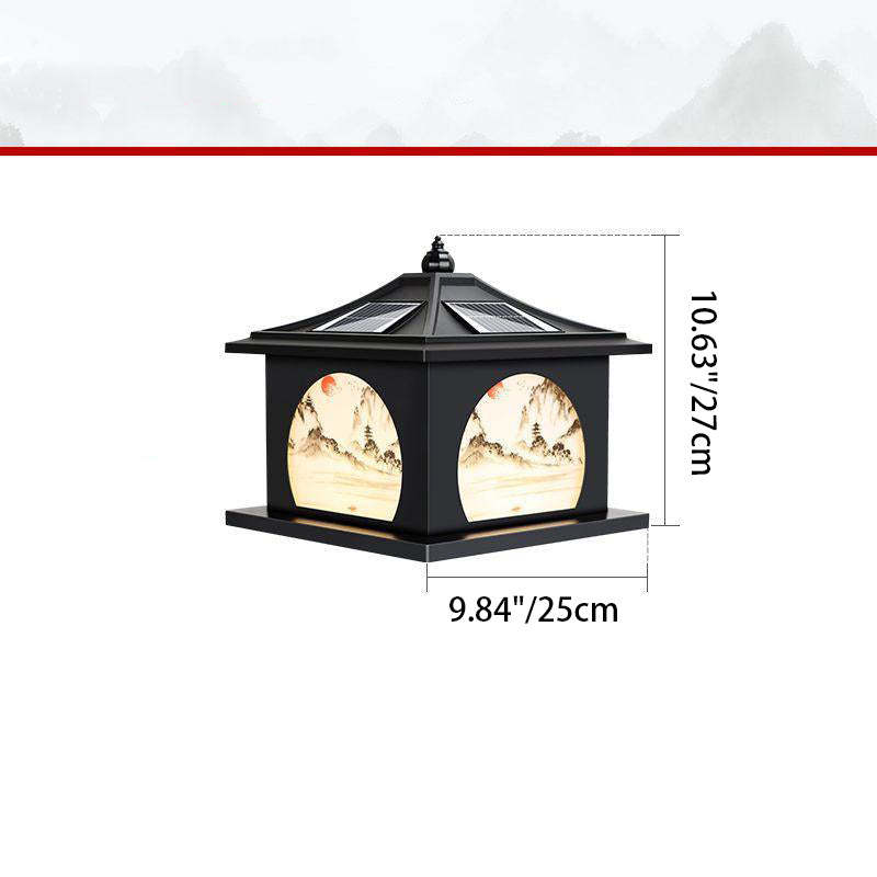 Chinese Solar Iron Pointed Square LED Landscape Light