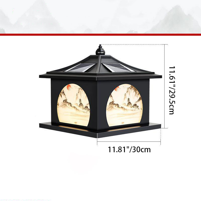 Chinese Solar Iron Pointed Square LED Landscape Light