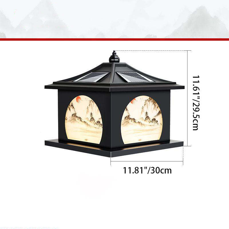 Chinese Solar Iron Pointed Square LED Landscape Light