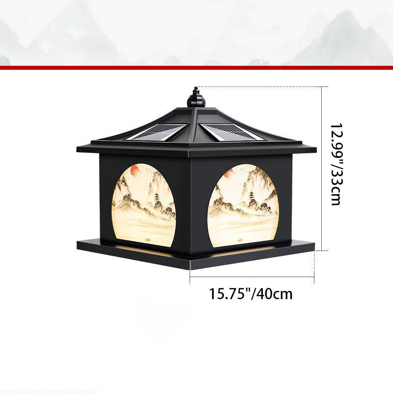 Chinese Solar Iron Pointed Square LED Landscape Light