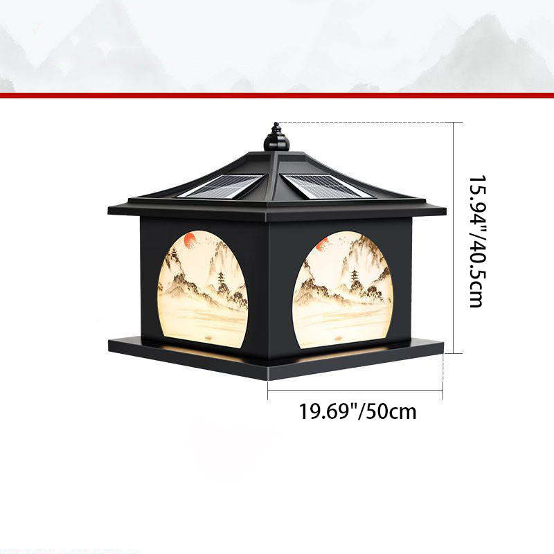 Chinese Solar Iron Pointed Square LED Landscape Light