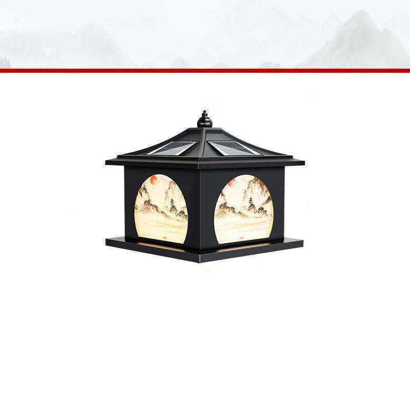 Chinese Solar Iron Pointed Square LED Landscape Light