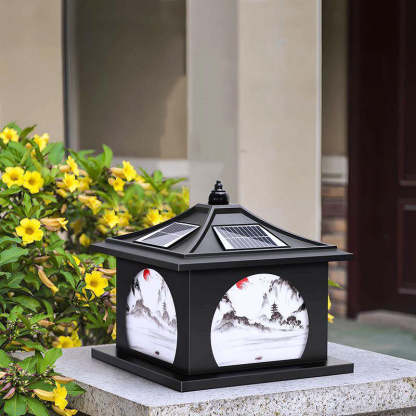 Chinese Solar Iron Pointed Square LED Landscape Light