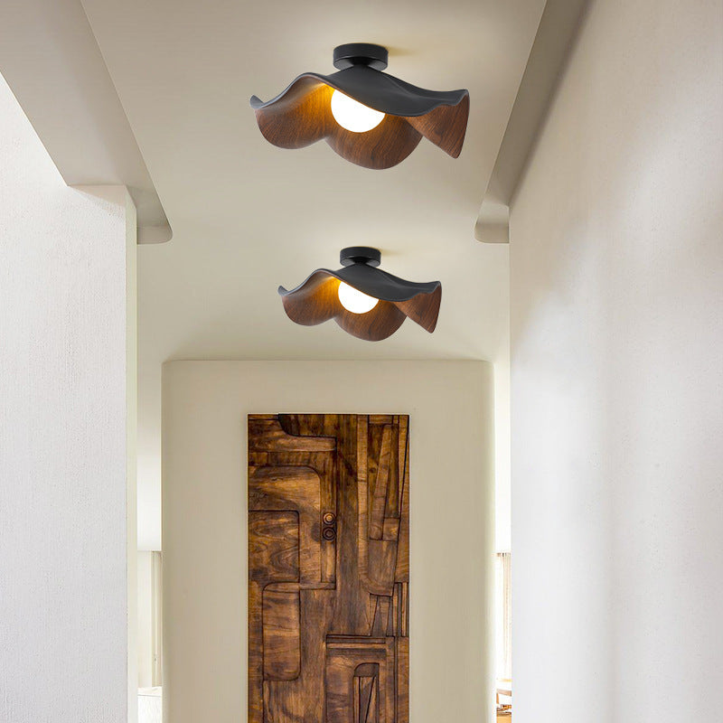 Scandinavian Iron Lotus Leaf 1-Light Ceiling Light