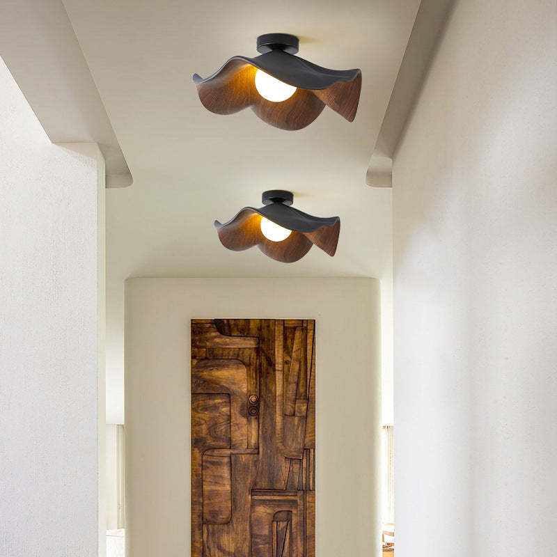 Scandinavian Iron Lotus Leaf 1-Light Ceiling Light