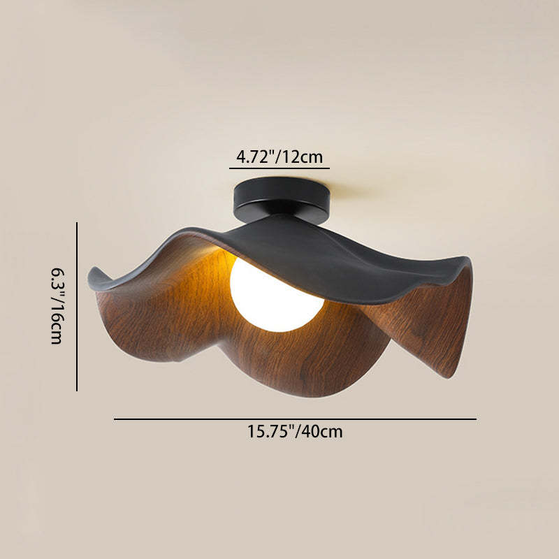 Scandinavian Iron Lotus Leaf 1-Light Ceiling Light