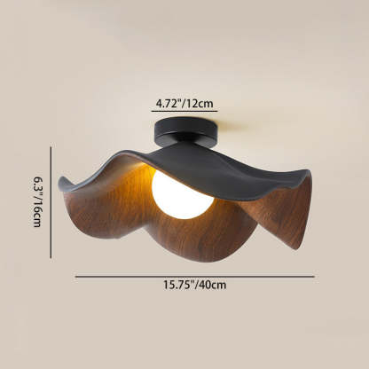 Scandinavian Iron Lotus Leaf 1-Light Ceiling Light