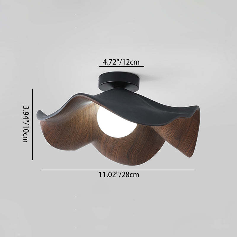 Scandinavian Iron Lotus Leaf 1-Light Ceiling Light