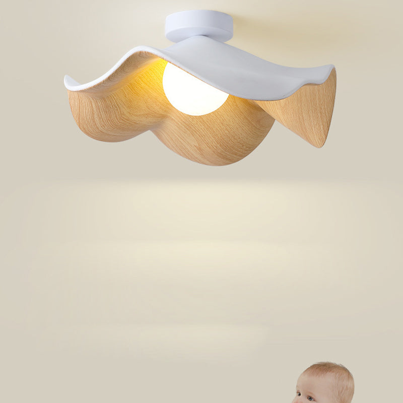 Scandinavian Iron Lotus Leaf 1-Light Ceiling Light