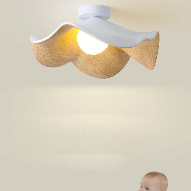 Scandinavian Iron Lotus Leaf 1-Light Ceiling Light