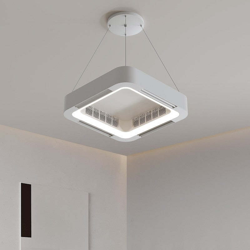 Modern Acrylic Square LED Fan Chandelier