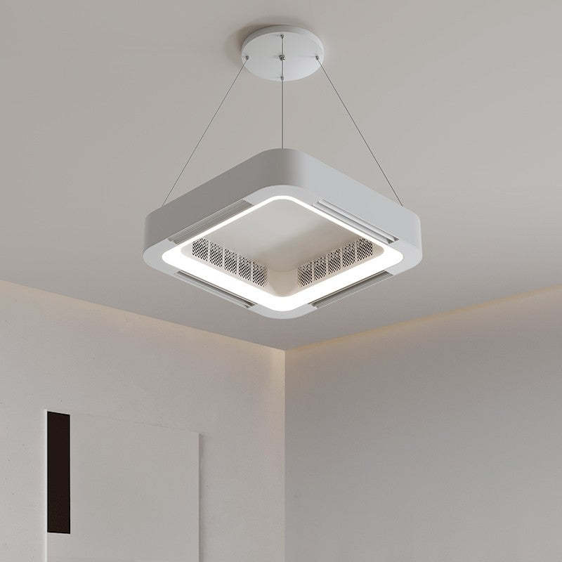 Modern Acrylic Square LED Fan Chandelier