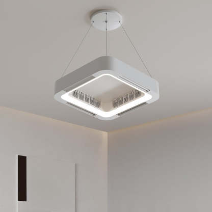 Modern Acrylic Square LED Fan Chandelier