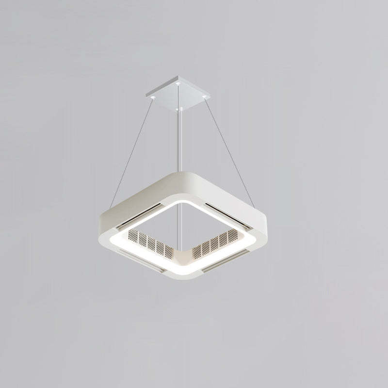 Modern Acrylic Square LED Fan Chandelier