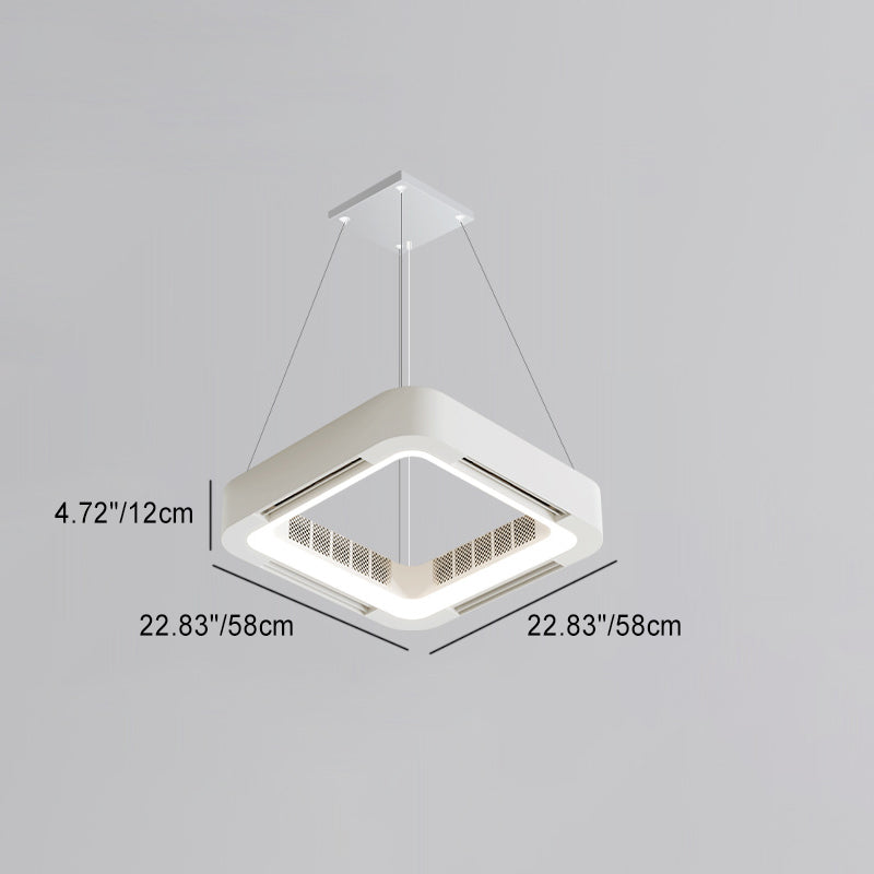 Modern Acrylic Square LED Fan Chandelier