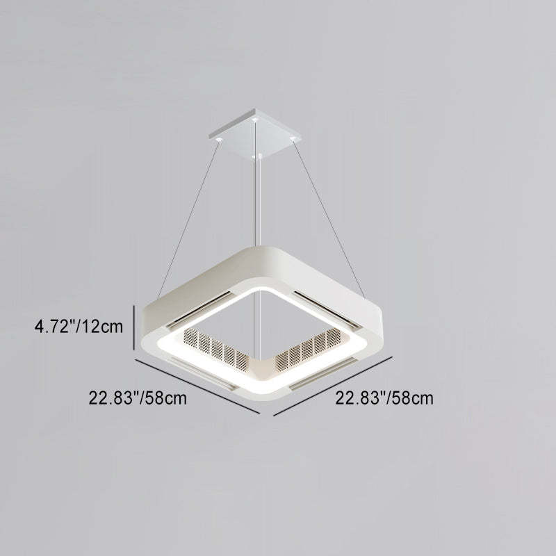 Modern Acrylic Square LED Fan Chandelier