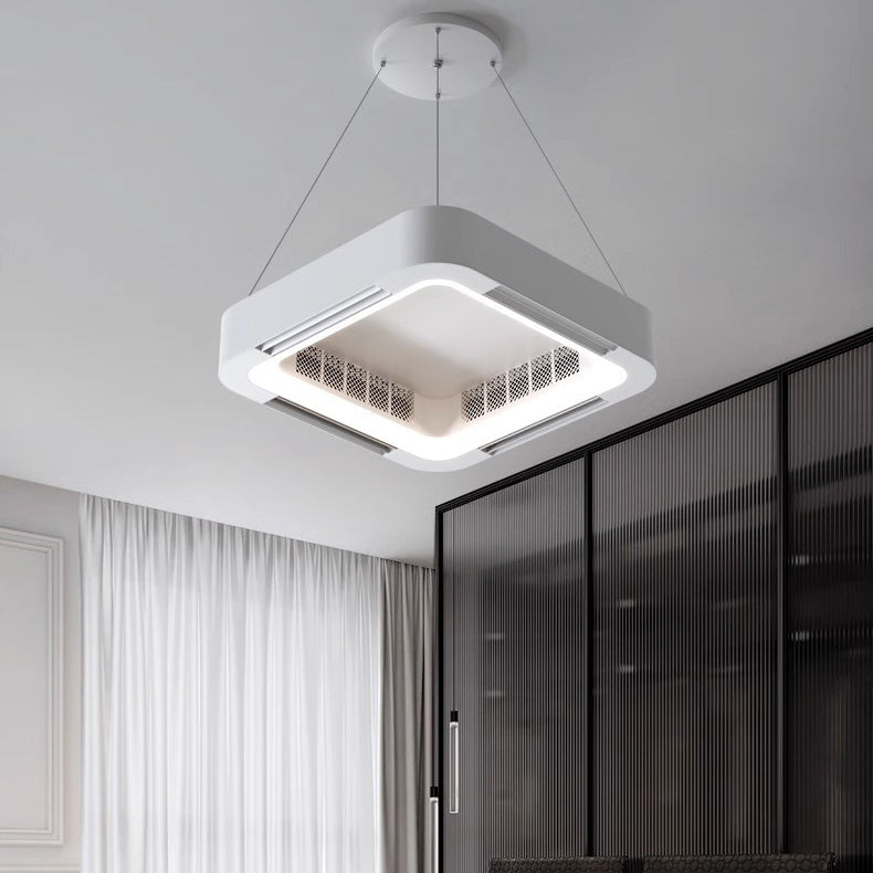Modern Acrylic Square LED Fan Chandelier