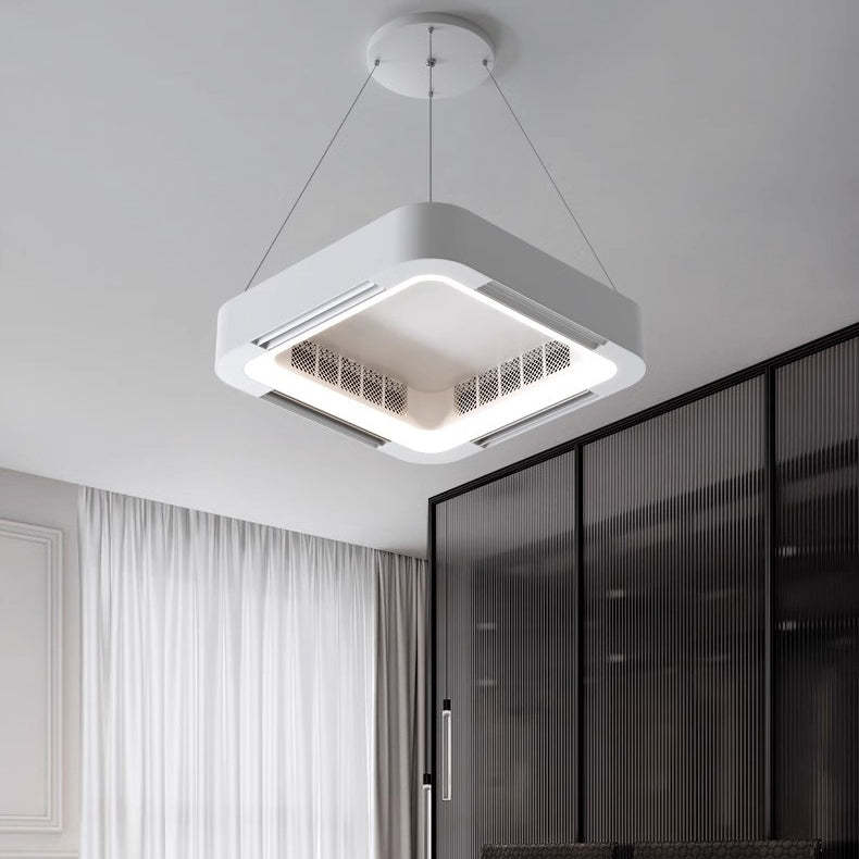 Modern Acrylic Square LED Fan Chandelier