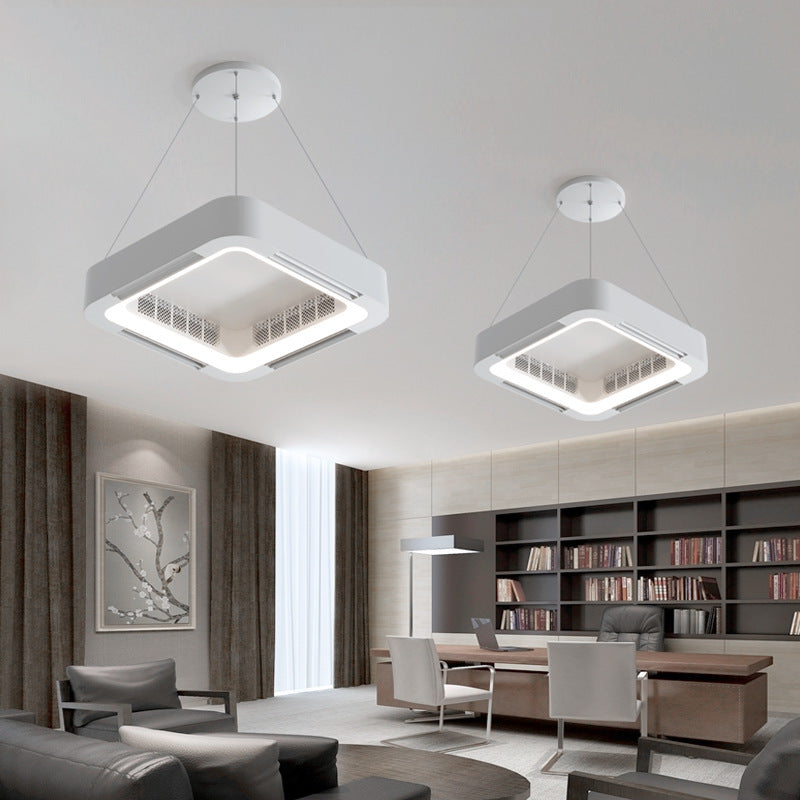 Modern Acrylic Square LED Fan Chandelier