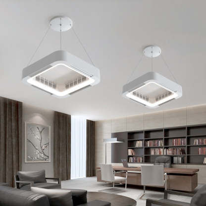 Modern Acrylic Square LED Fan Chandelier