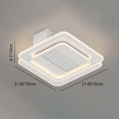 Modern Aluminum Mount Bladeless Ceiling Fan Light