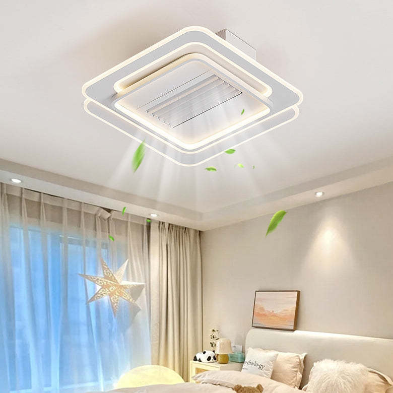 Modern Aluminum Mount Bladeless Ceiling Fan Light
