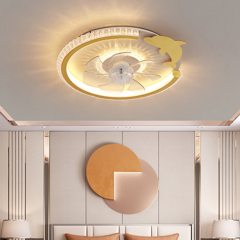 Gold luxury crown ceiling fans — 220V-240V (UK/AU)
