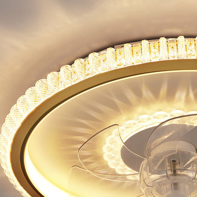 Modern Crown Flush Mount Ceiling Fan Light