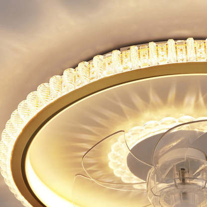 Modern Crown Flush Mount Ceiling Fan Light