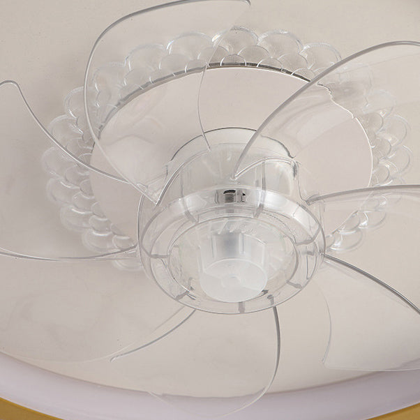 Modern Crown Flush Mount Ceiling Fan Light
