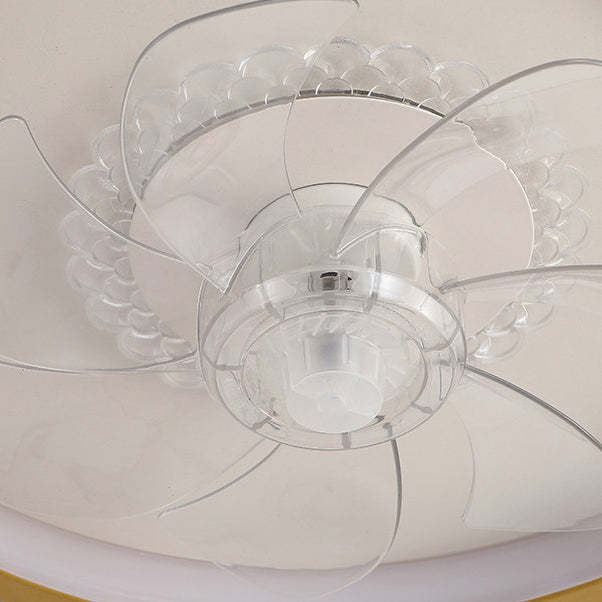 Modern Crown Flush Mount Ceiling Fan Light