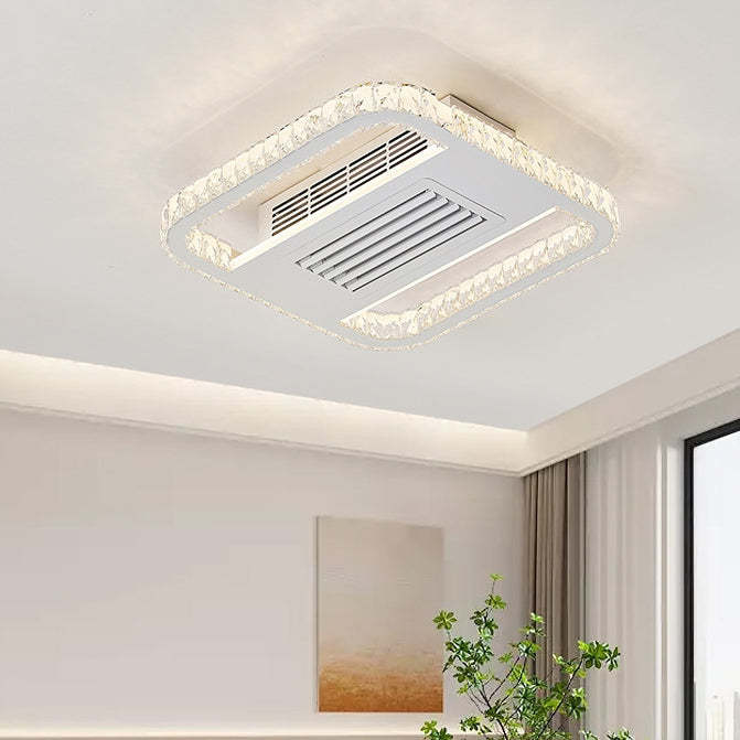 Modern Aluminum Mount Bladeless Ceiling Fan Light — Rectangular / Infinitely Dimmable / 220V-240V For UK/AU
