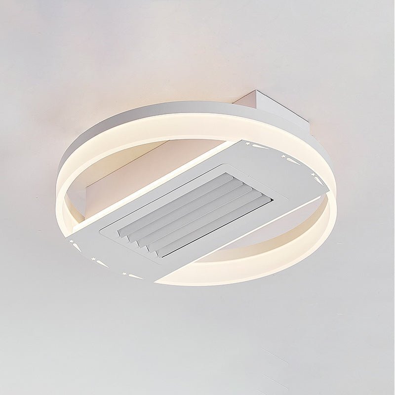 Modern Aluminum Mount Leafless Ceiling Fan Light