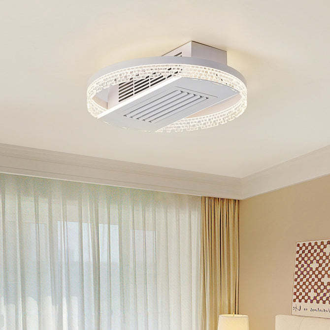 Modern Aluminum Mount Leafless Ceiling Fan Light