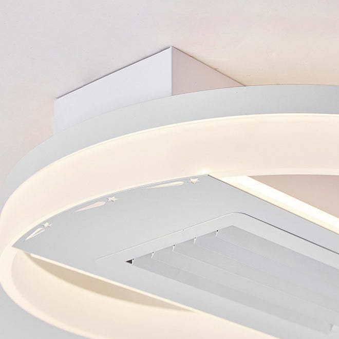Modern Aluminum Mount Leafless Ceiling Fan Light