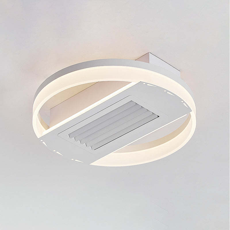 Modern Aluminum Mount Leafless Ceiling Fan Light