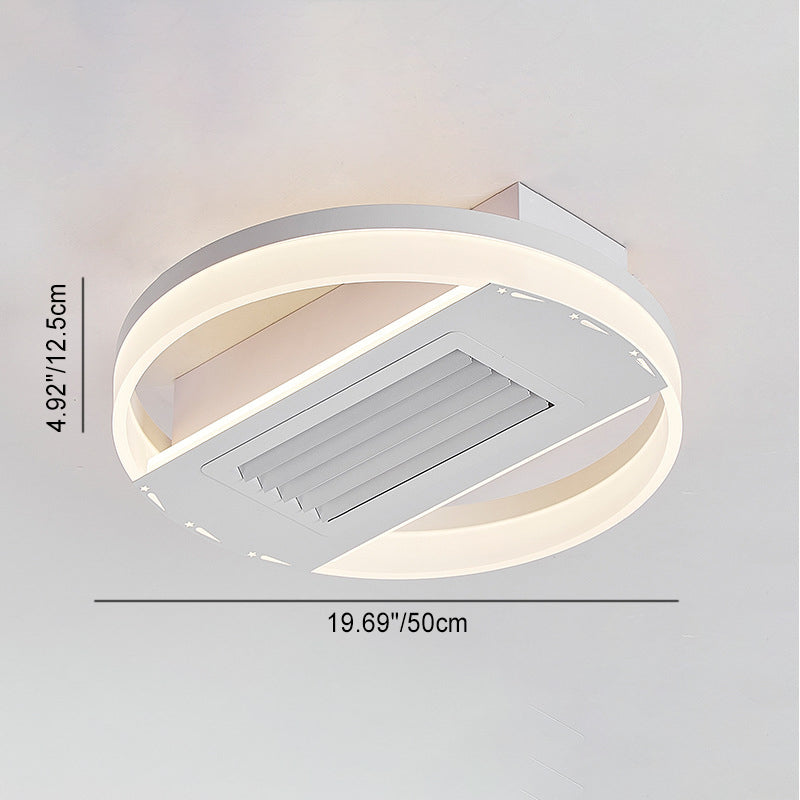 Modern Aluminum Mount Leafless Ceiling Fan Light