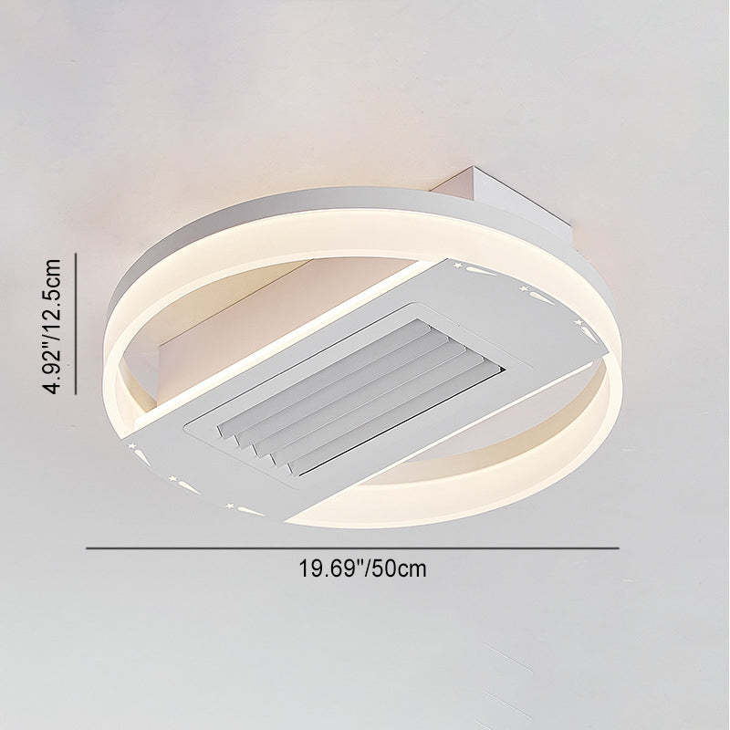 Modern Aluminum Mount Leafless Ceiling Fan Light