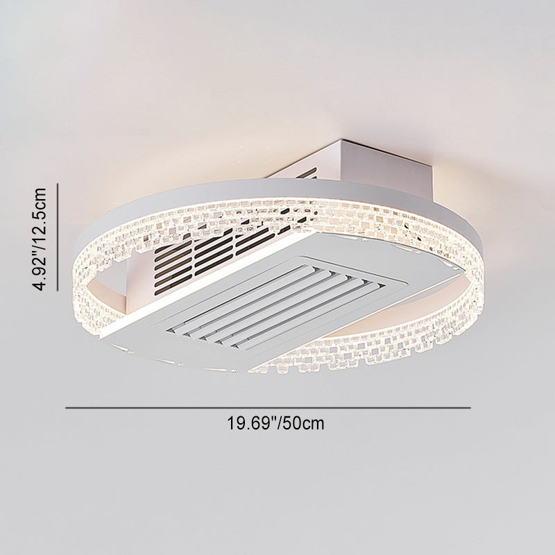 Modern Aluminum Mount Leafless Ceiling Fan Light