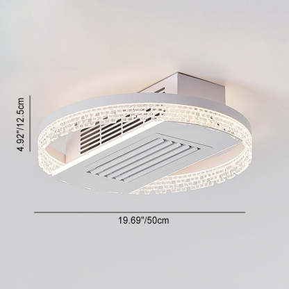 Modern Aluminum Mount Leafless Ceiling Fan Light
