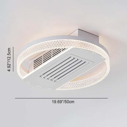 Modern Aluminum Mount Leafless Ceiling Fan Light