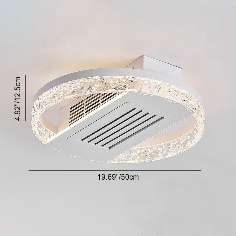 Modern Aluminum Mount Leafless Ceiling Fan Light
