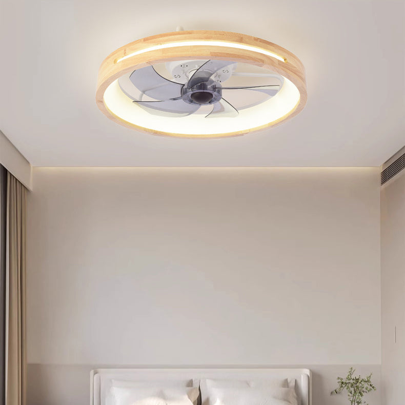 Japanese Hollow Flush Mount Ceiling Fan Light